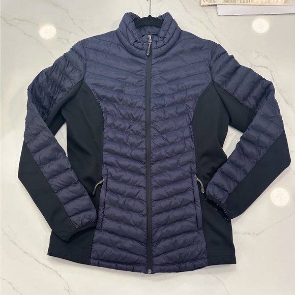 32 Degrees HEAT Woman’s Mixed Media Jacket Navy/Black Size Medium - Picture 1 of 8